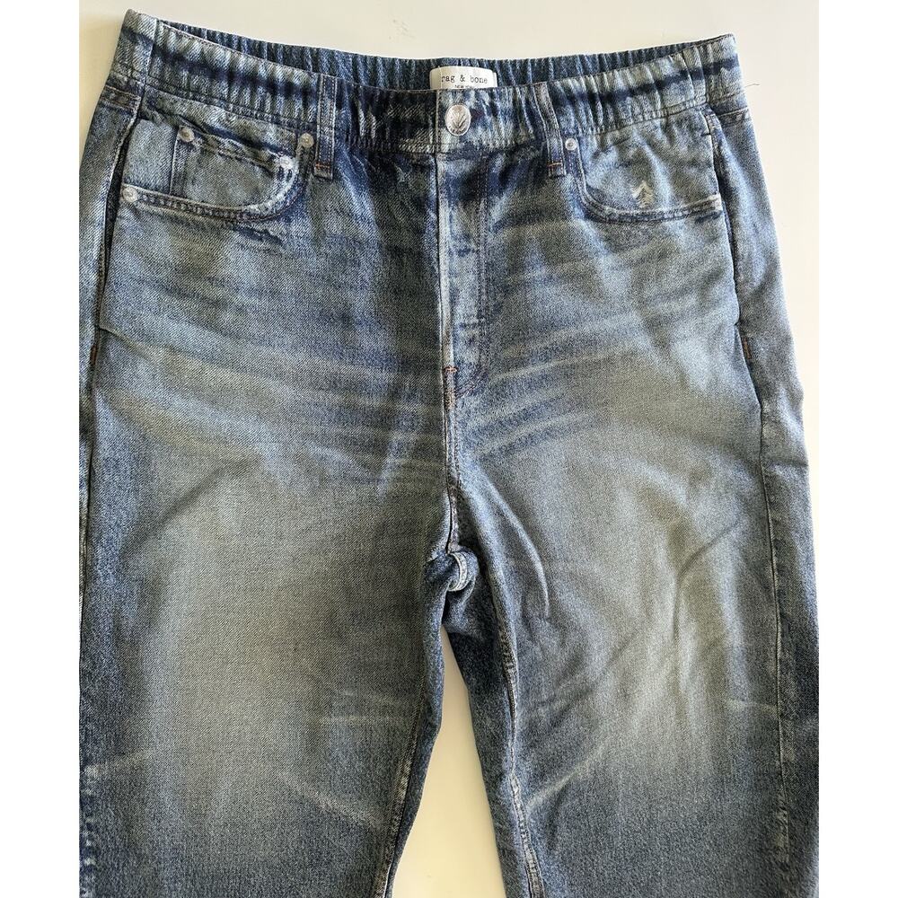 Rag & Bone Miramar Womens Sz XL Sweatpant Jeans Faux Denim Side Seam Pockets